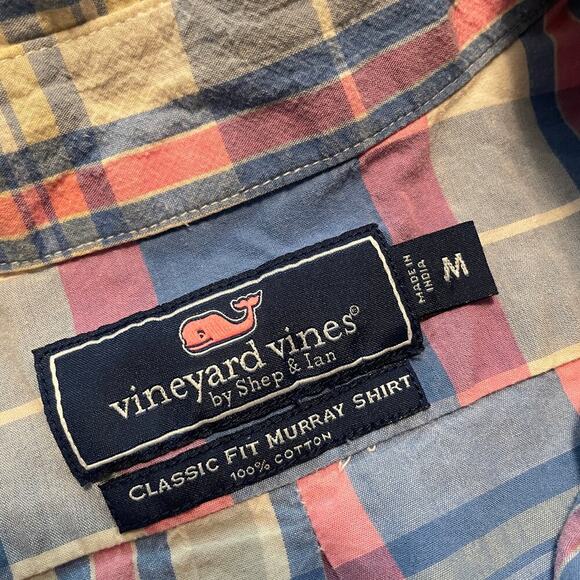 Vineyard Vines Classic Fit Murray Shirt Plaid Button Up Mens Medium Short Sleeve - Picture 3 of 8